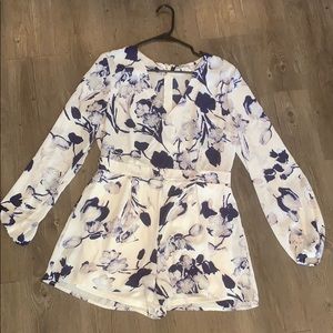 Floral long sleeve romper